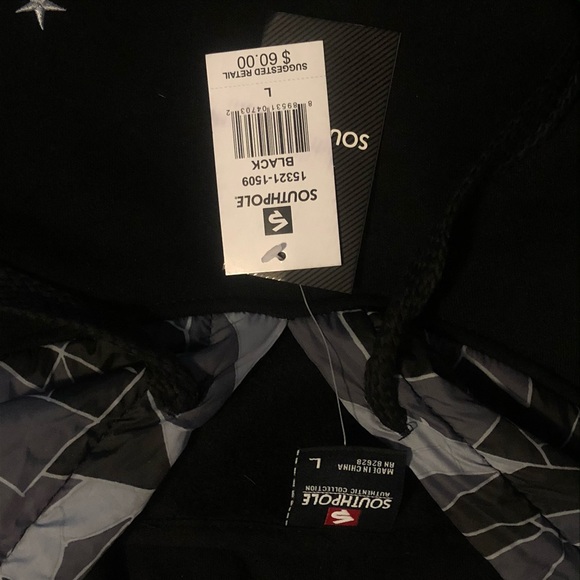 NWT South Pole Black Abstract Pattern Pullover - Picture 5 of 5